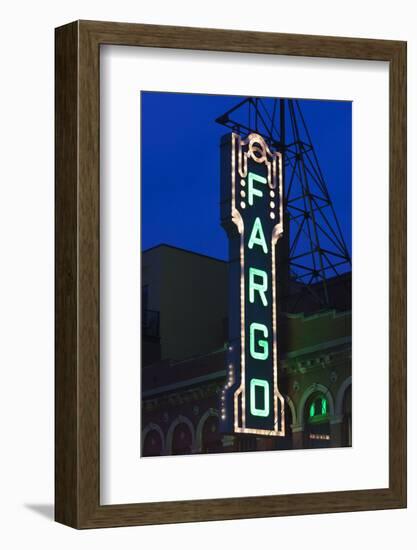 Fargo Theater Sign, Fargo, North Dakota, USA-Walter Bibikow-Framed Photographic Print