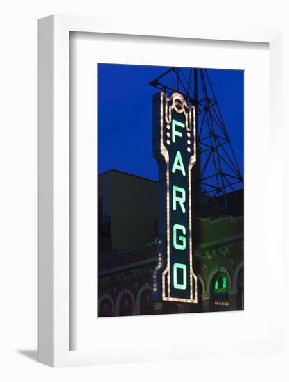 Fargo Theater Sign, Fargo, North Dakota, USA-Walter Bibikow-Framed Photographic Print