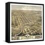 Faribault, Minnesota - Panoramic Map-Lantern Press-Framed Stretched Canvas