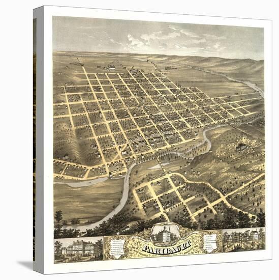 Faribault, Minnesota - Panoramic Map-Lantern Press-Stretched Canvas