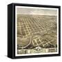 Faribault, Minnesota - Panoramic Map-Lantern Press-Framed Stretched Canvas