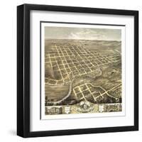 Faribault, Minnesota - Panoramic Map-Lantern Press-Framed Art Print