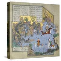 Faridun in the Guise of a Dragon Tests His Sons-Aqa Mirak-Stretched Canvas