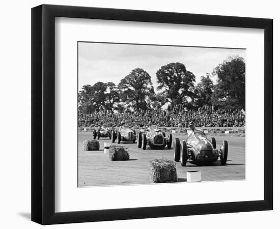 Farina leads the field in his Alfa Romeo 159 during Daily Express Trophy, Silverstone-null-Framed Photographic Print