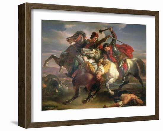 Farinata Degli Uberti, a 13th Century Florentine Ghibelline Leader, at the Battle of Serchio-Giuseppe Sabatelli-Framed Giclee Print