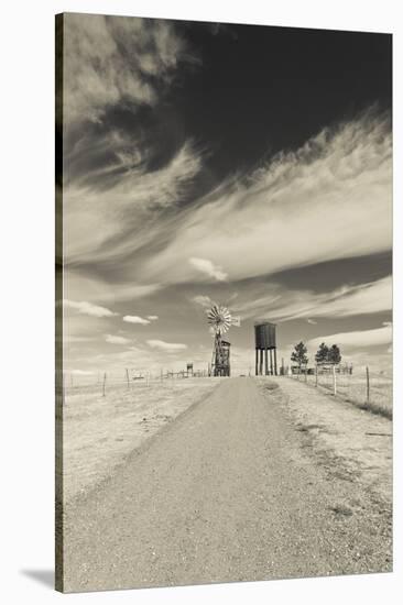 Farm, 1880 Town, Pioneer Village, Stamford, South Dakota, USA-Walter Bibikow-Stretched Canvas