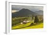 Farm and Haystacks in the Rural Transylvania Landscape at Sunset, Piatra Fantanele, Transylvania-Matthew Williams-Ellis-Framed Photographic Print