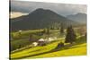 Farm and Haystacks in the Rural Transylvania Landscape at Sunset, Piatra Fantanele, Transylvania-Matthew Williams-Ellis-Stretched Canvas