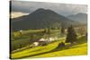 Farm and Haystacks in the Rural Transylvania Landscape at Sunset, Piatra Fantanele, Transylvania-Matthew Williams-Ellis-Stretched Canvas