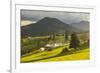 Farm and Haystacks in the Rural Transylvania Landscape at Sunset, Piatra Fantanele, Transylvania-Matthew Williams-Ellis-Framed Photographic Print