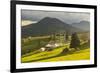 Farm and Haystacks in the Rural Transylvania Landscape at Sunset, Piatra Fantanele, Transylvania-Matthew Williams-Ellis-Framed Photographic Print