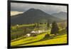 Farm and Haystacks in the Rural Transylvania Landscape at Sunset, Piatra Fantanele, Transylvania-Matthew Williams-Ellis-Framed Photographic Print