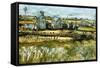 Farm And Sea-Joan Thewsey-Framed Stretched Canvas
