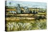 Farm And Sea-Joan Thewsey-Stretched Canvas