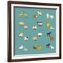 Farm Animals and Pets-K N-Framed Art Print