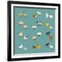 Farm Animals and Pets-K N-Framed Art Print