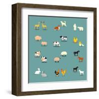 Farm Animals and Pets-K N-Framed Art Print