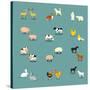 Farm Animals and Pets-K N-Stretched Canvas