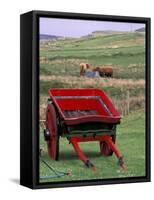 Farm Animals and Wheelbarrow, Kilmuir, Isle of Skye, Scotland-Gavriel Jecan-Framed Stretched Canvas