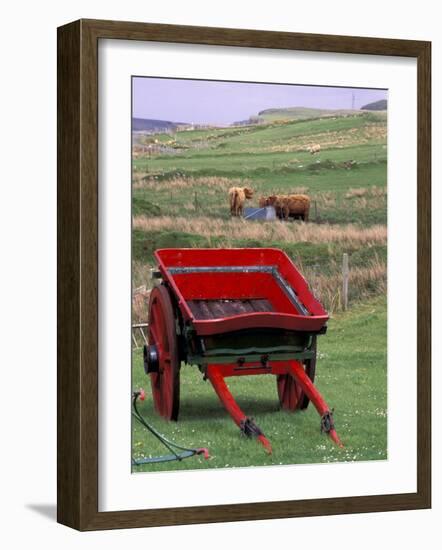 Farm Animals and Wheelbarrow, Kilmuir, Isle of Skye, Scotland-Gavriel Jecan-Framed Photographic Print