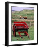 Farm Animals and Wheelbarrow, Kilmuir, Isle of Skye, Scotland-Gavriel Jecan-Framed Photographic Print