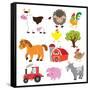 Farm Animals Illustration-Svetlana Peskin-Framed Stretched Canvas