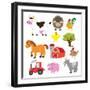 Farm Animals Illustration-Svetlana Peskin-Framed Art Print