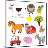 Farm Animals Illustration-Svetlana Peskin-Mounted Art Print