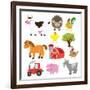 Farm Animals Illustration-Svetlana Peskin-Framed Art Print