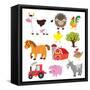 Farm Animals Illustration-Svetlana Peskin-Framed Stretched Canvas