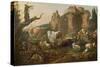 Farm Animals in a Landscape, 1685 (Oil on Canvas)-Johann Heinrich Roos-Stretched Canvas