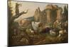 Farm Animals in a Landscape, 1685 (Oil on Canvas)-Johann Heinrich Roos-Mounted Giclee Print