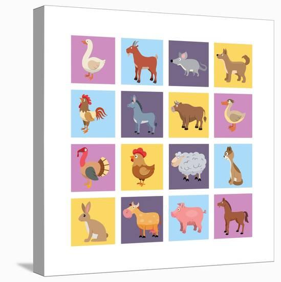 Farm Animals Set-Macrovector-Stretched Canvas