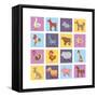 Farm Animals Set-Macrovector-Framed Stretched Canvas
