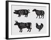 Farm Animals-Alexkava-Framed Art Print