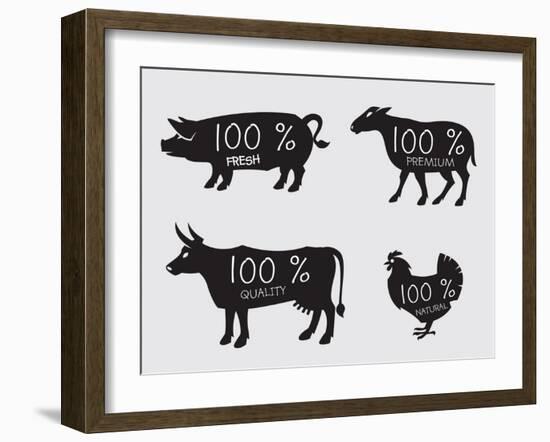 Farm Animals-Alexkava-Framed Art Print