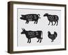 Farm Animals-Alexkava-Framed Art Print