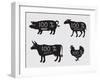 Farm Animals-Alexkava-Framed Art Print