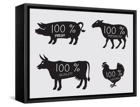 Farm Animals-Alexkava-Framed Stretched Canvas