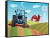 Farm Background-Nikola Knezevic-Framed Stretched Canvas