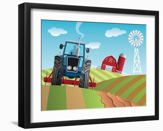 Farm Background-Nikola Knezevic-Framed Art Print