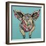 Farm Collage on Teal I-Gina Ritter-Framed Art Print