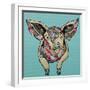 Farm Collage on Teal I-Gina Ritter-Framed Art Print