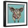 Farm Collage on Teal I-Gina Ritter-Framed Art Print