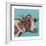 Farm Collage on Teal II-Gina Ritter-Framed Premium Giclee Print