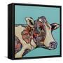 Farm Collage on Teal II-Gina Ritter-Framed Stretched Canvas