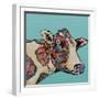 Farm Collage on Teal II-Gina Ritter-Framed Art Print