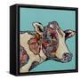 Farm Collage on Teal II-Gina Ritter-Framed Stretched Canvas