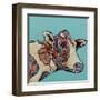 Farm Collage on Teal II-Gina Ritter-Framed Art Print