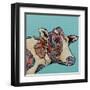 Farm Collage on Teal II-Gina Ritter-Framed Art Print